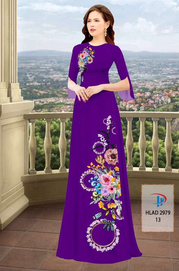 Vải Áo Dài Hoa In 3D AD HLAD2979 71